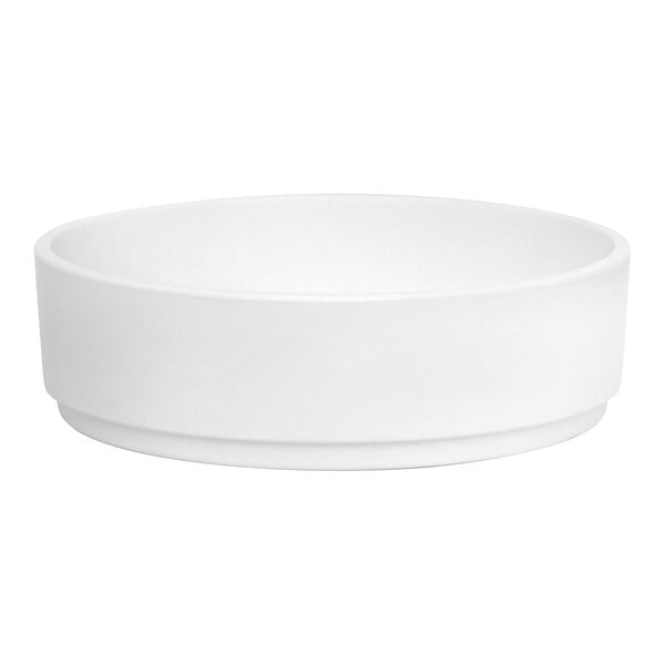 A white Creations Cali melamine bowl.