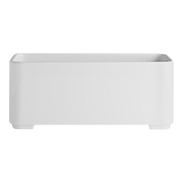 A white rectangular INSRT BTO small sushi container with a lid.