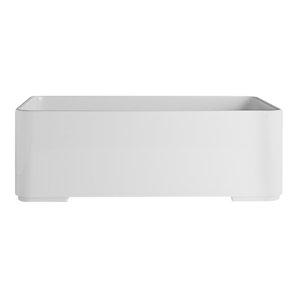 A white rectangular Bento box with a lid.