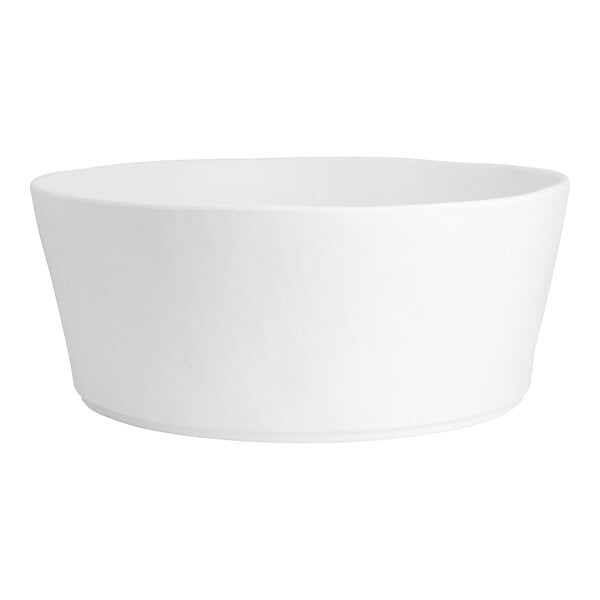 A white melamine round bowl from Creations Cali by Steelite International.