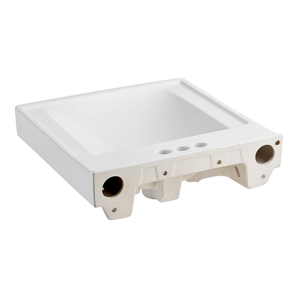 A white rectangular American Standard wall-mount lavatory with two holes.