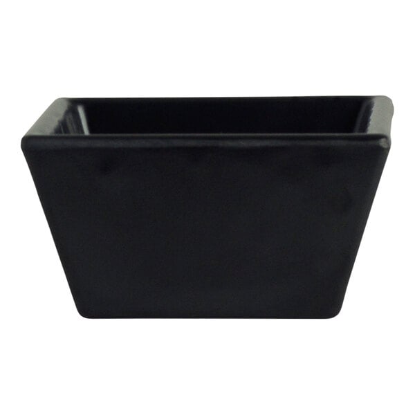 A black square Creations Cali ramekin from Steelite International.