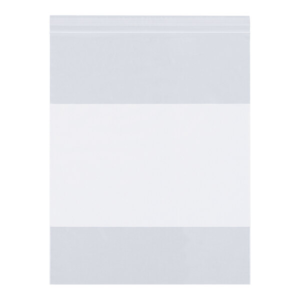 A white rectangular poly bag with a white strip