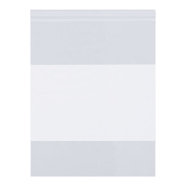 A clear poly bag with a white rectangular area for writing.