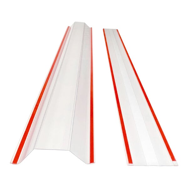 A white rectangular L.A. Baby Fingershield with white and red metal profiles.