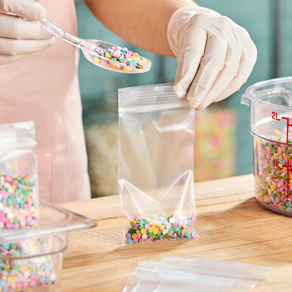 Lavex 3" x 5" 2 Mil Clear Reclosable Polyethylene Bag - 1,000/Case