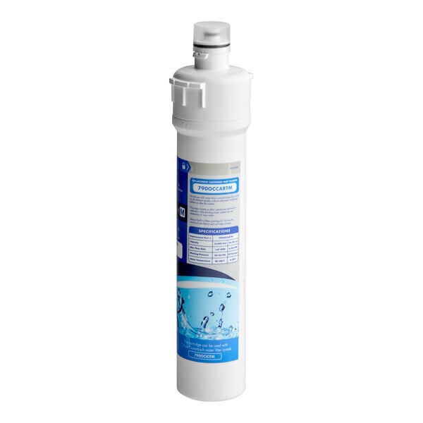 A C Pure Oceanloch-M water filter replacement cartridge with blue label on a white bottle.