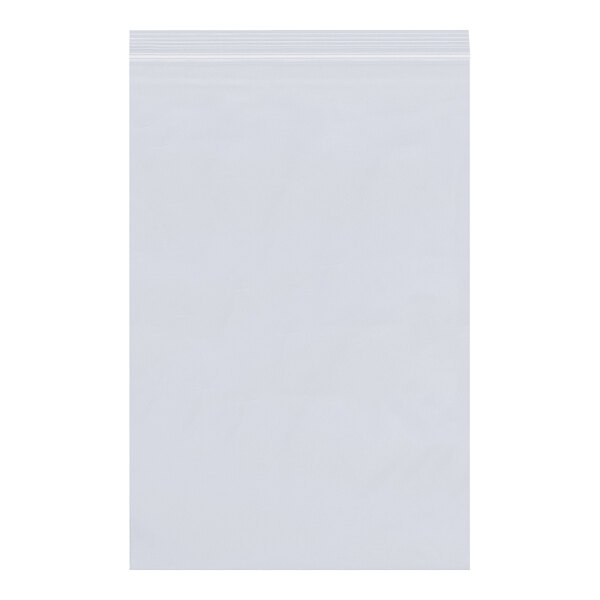 A clear poly bag with a reclosable zipper.