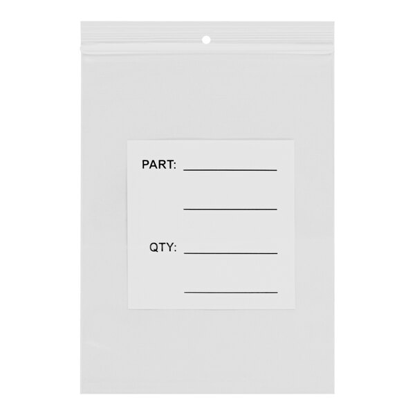 A white plastic bag with a white label with black text reading "Part City"