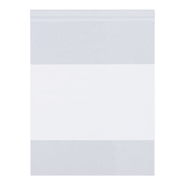 A white rectangular poly bag with a white strip.