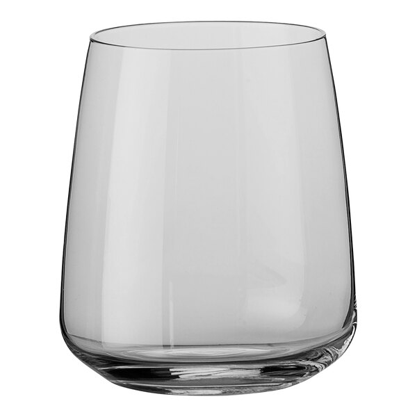 A case of 12 clear Bormioli Rocco Aurum rocks glasses.