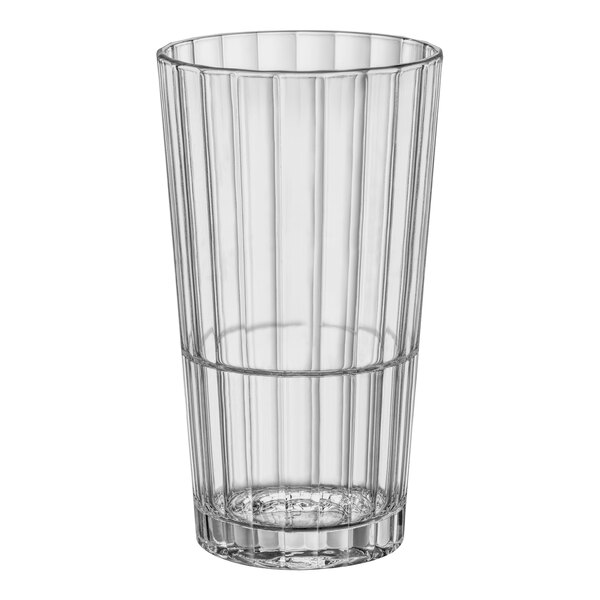 A Bormioli Rocco Oxford highball glass with a thin rim.