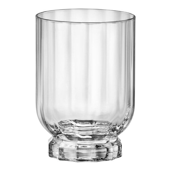 A Bormioli Rocco Florian clear glass with a base.