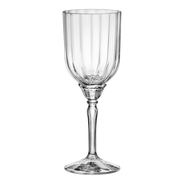 A Bormioli Rocco Florian cocktail glass with a clear stem.