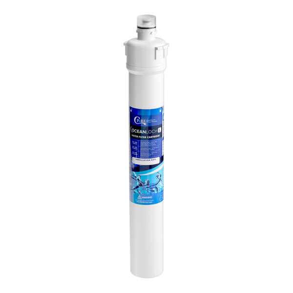 A white C Pure Oceanloch-L water filter replacement cartridge with a blue label.