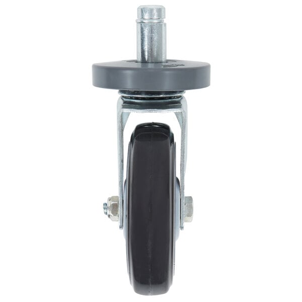 A Metro Super Erecta Poly Caster with a black wheel and metal base.