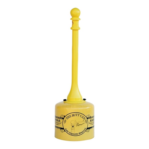 A yellow cylinder with a yellow lid.