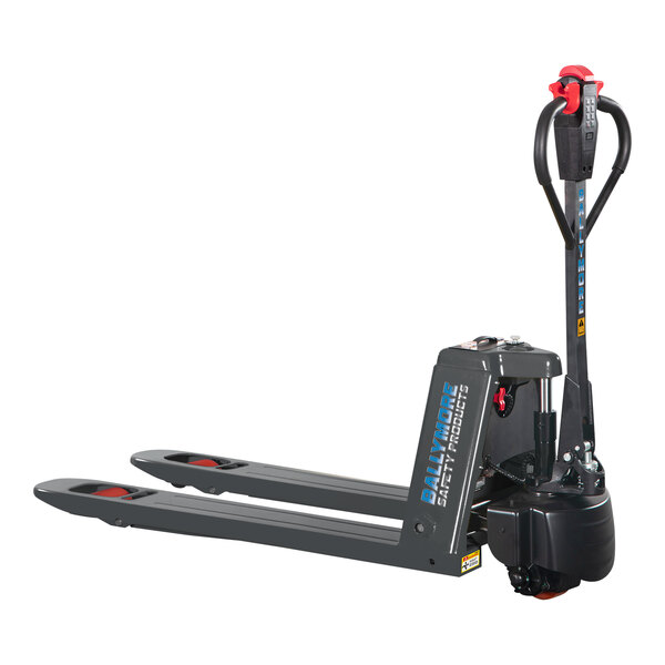 A black and red Ballymore Lithium Battery-Powered Pallet Truck.