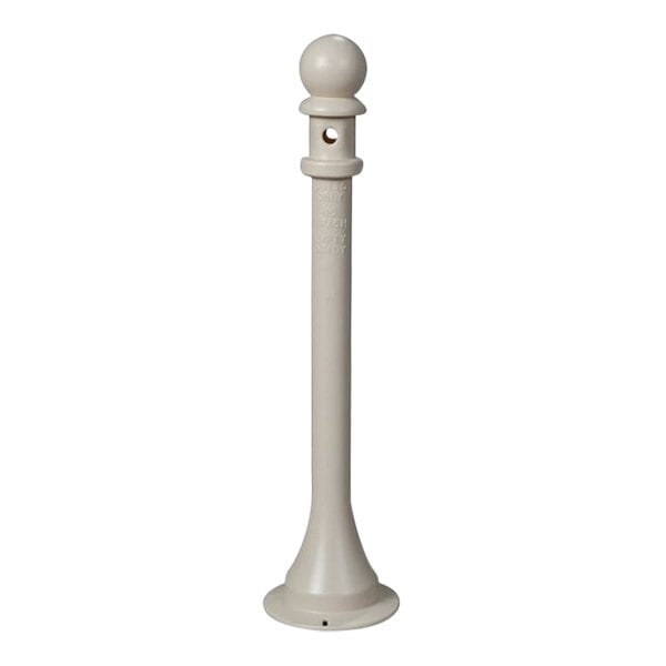 A beige cylindrical plastic tube with a round top.