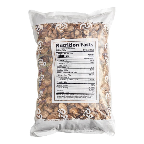 A bag of Kari-Out Company dried shiitake mushrooms with a label.