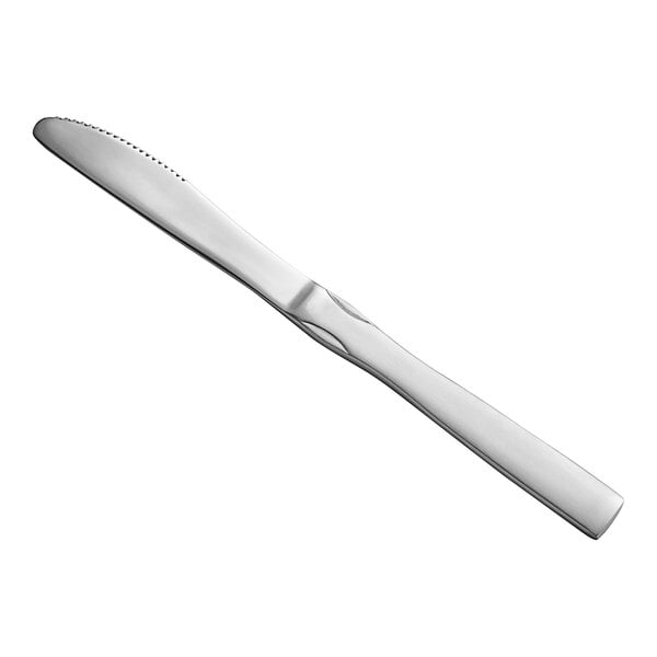 A Choice stainless steel dinner knife with a silver handle.