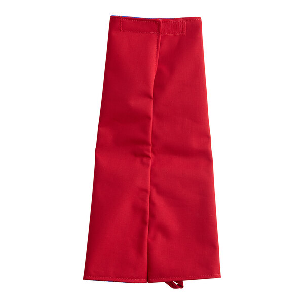 A red cloth  Tucker Safety Products BurnGuard sleeve folded up.