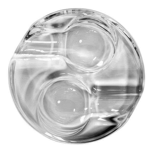A clear glass bowl with multiple circles.