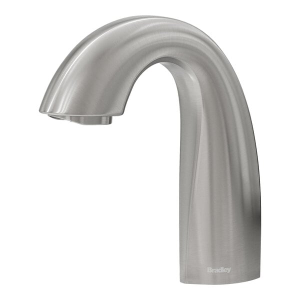 A Bradley Verge Crestt brushed stainless steel deck-mounted automatic sensor faucet.