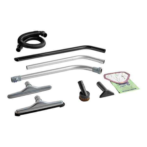 The ProTeam GoFit 6 PLUS vacuum cleaner kit with various tools and accessories.