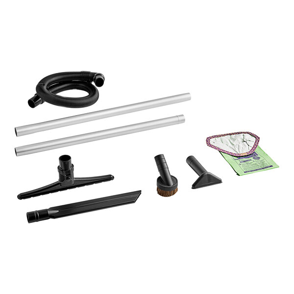 A ProTeam vacuum cleaner kit with various tools and accessories including a Sidewinder carpet kit.