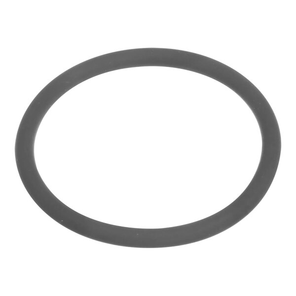 A black rubber O-ring with a white background.
