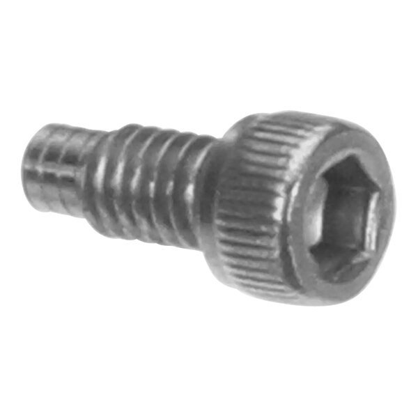 A close-up of a Hobart cap screw with a nut on it.