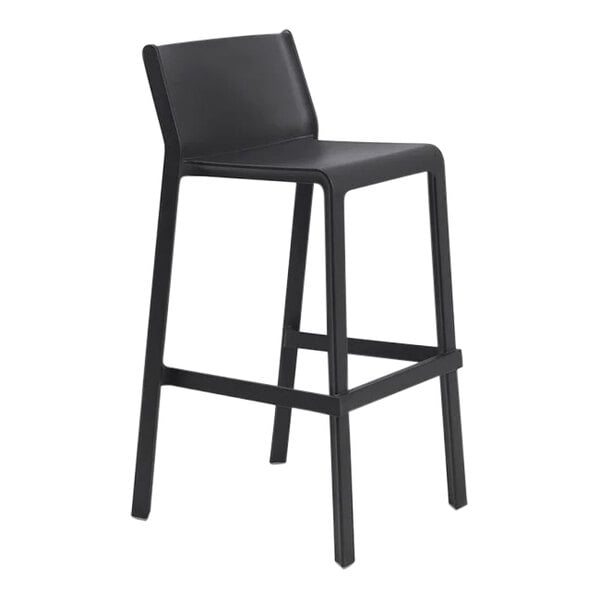 A Nardi Trill Antracite resin outdoor bar stool on a white background.