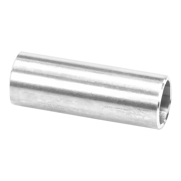 A silver stainless steel tube with a metal bushing on the end.