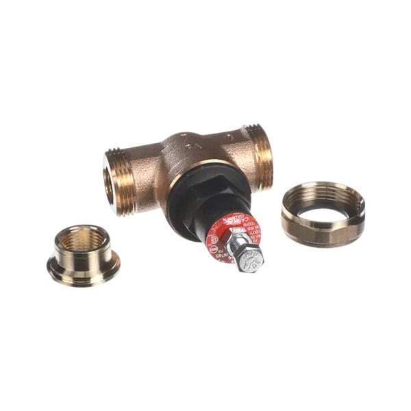 A Baxter water pressure regulator with brass fittings.