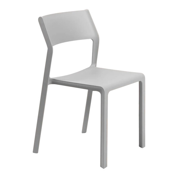 A grey resin Nardi Trill Bistrot outdoor dining chair with a white background.