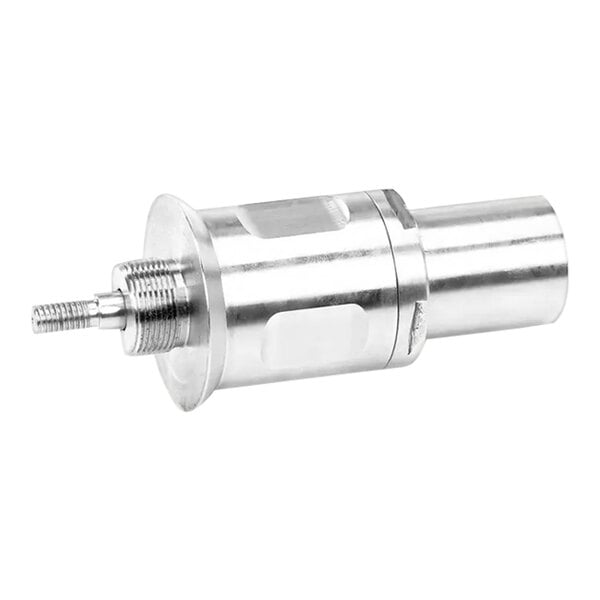 A silver metal Spaceman agitator cylinder with a threaded end.