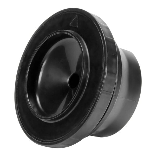 A black plastic lid with a round hole for a Bunn carafe.