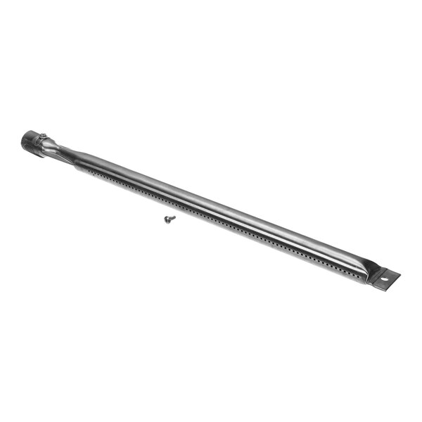 A Crown Verity tubular stainless steel burner tube with screws.