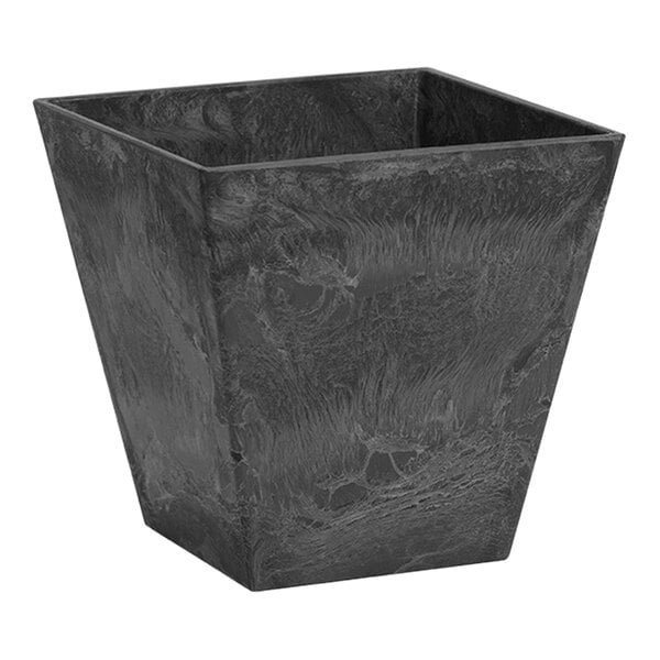 A Novelty Manufacturing Co. Ella black square planter with a black base.