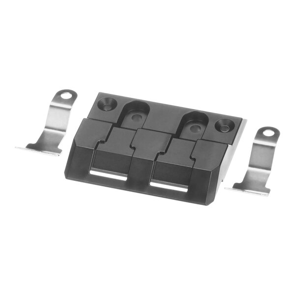 A Bunn black plastic connector with metal clips.