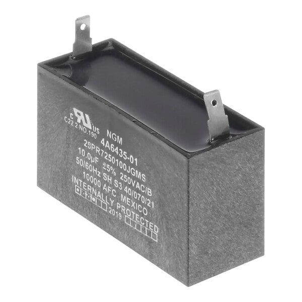A black rectangular Hoshizaki capacitor with white text.
