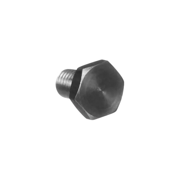 A black metal Hobart anchor screw with a hexagonal shape.