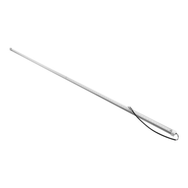 A long white metal rod with a black cord.