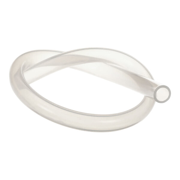 A clear silicone tube with a loop at one end.