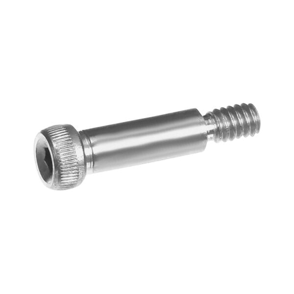 A silver stainless steel Hobart screw with a screw on it.