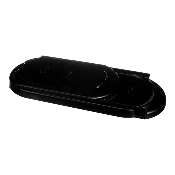 A black rectangular plastic Bunn slide lid assembly.