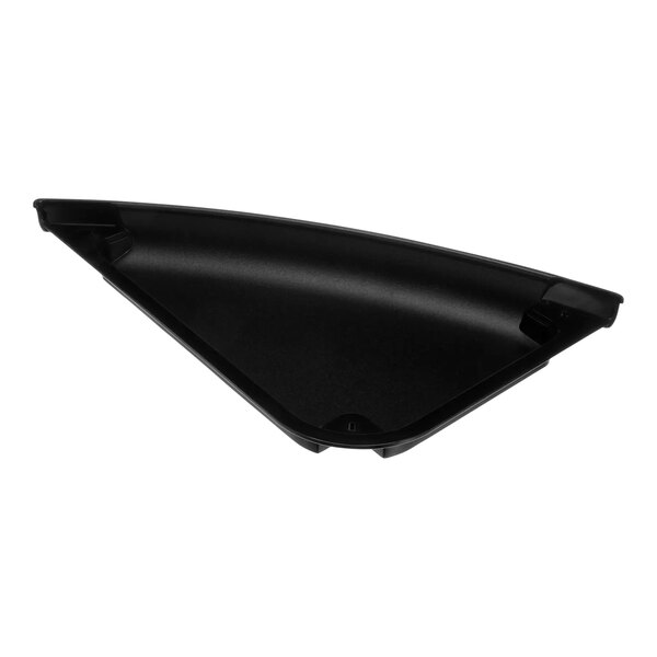 A black plastic Turbo Air Refrigeration door handle with a small hole in it.