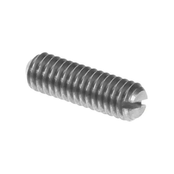 A close-up of a Hobart SC-128-35 screw with a small hole.