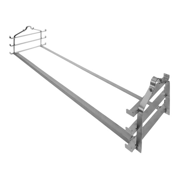 A Southern Pride hanger rack with two long metal bars.